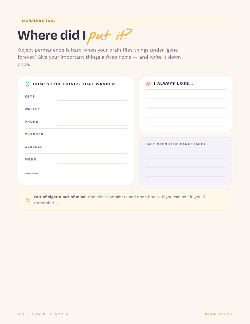 Where did I put it page